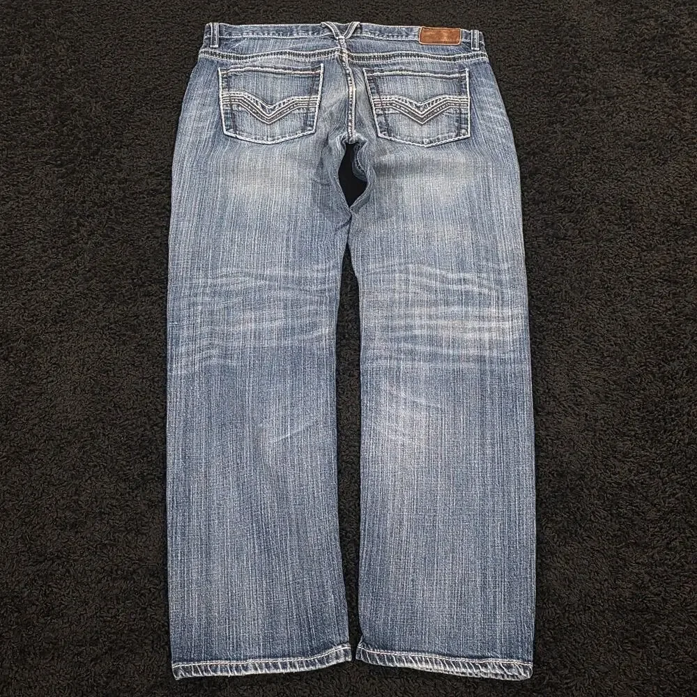 Rare Vintage Harley Davidson Thick Stitch Relaxed Y2k Grunge Denim Jeans 38x34